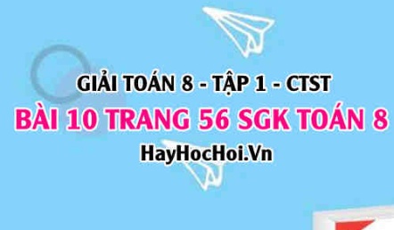 Giải bài 10 trang 56 Toán 8 Tập 1 SGK Chân trời sáng tạo